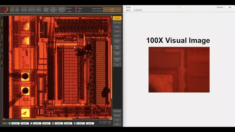 Move stage by clicking on the chip image
